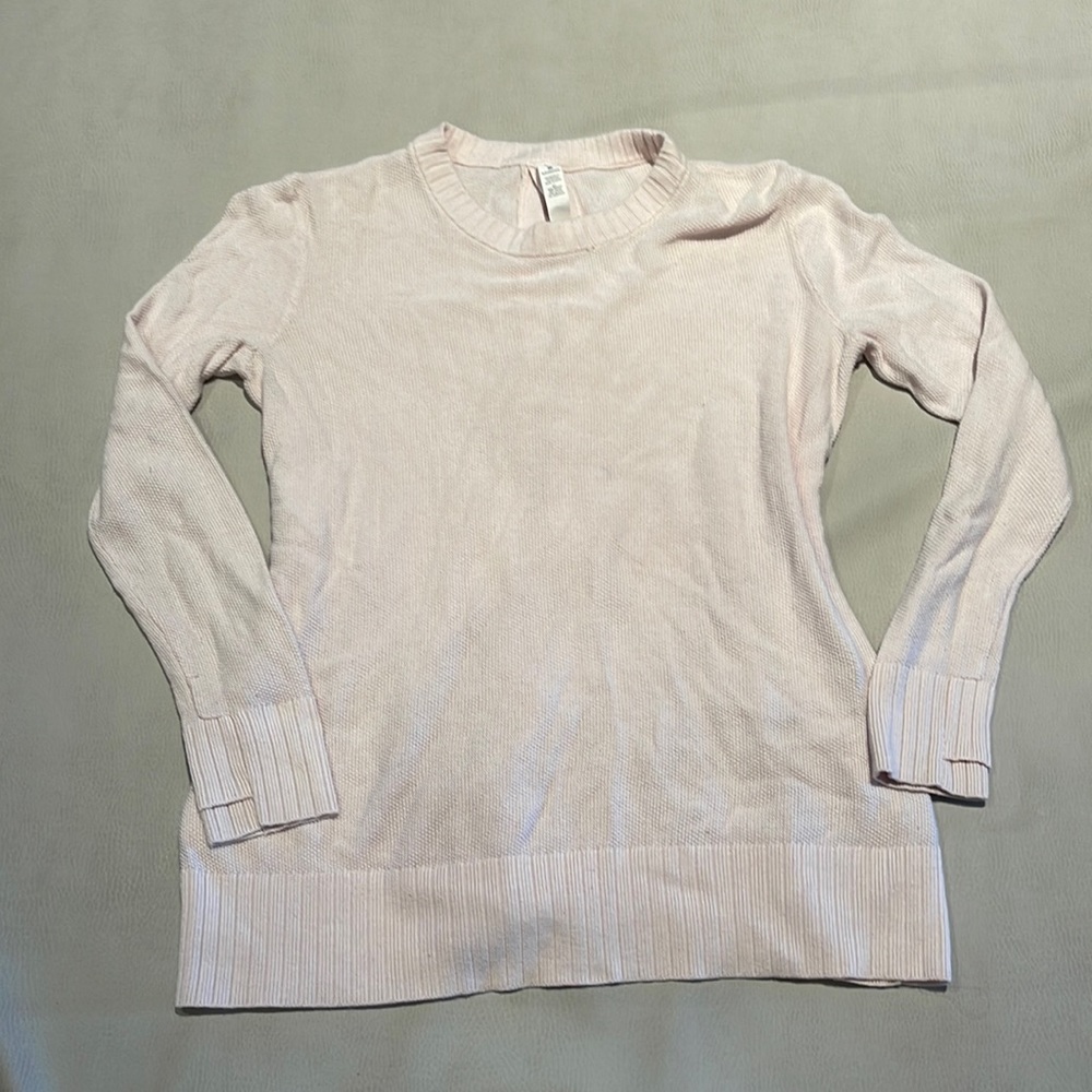 Lululemon light pink open back sweater size 4